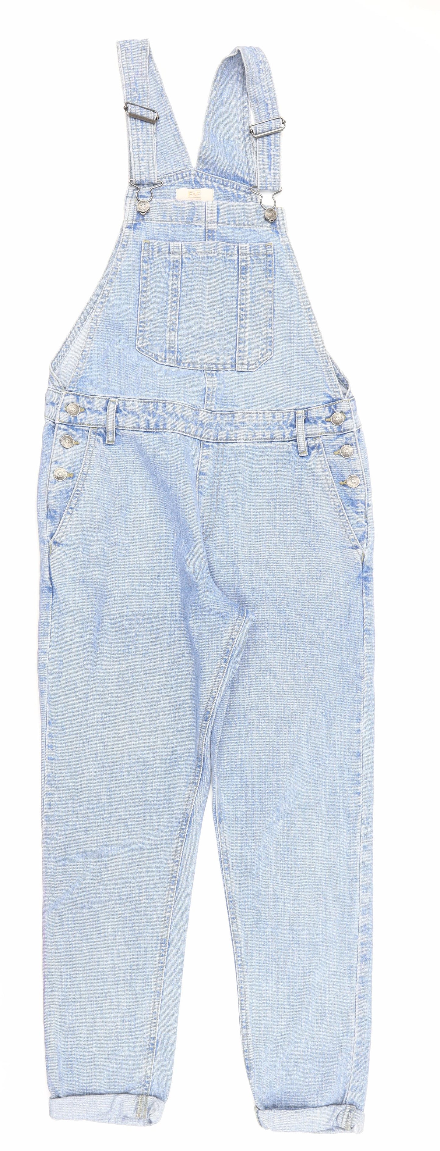 F&F Womens Blue  Denim Dungaree One-Piece Size 10