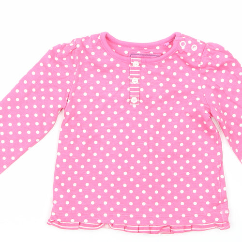 TU Girls Pink Spotted  Basic T-Shirt Size 6-9 Months
