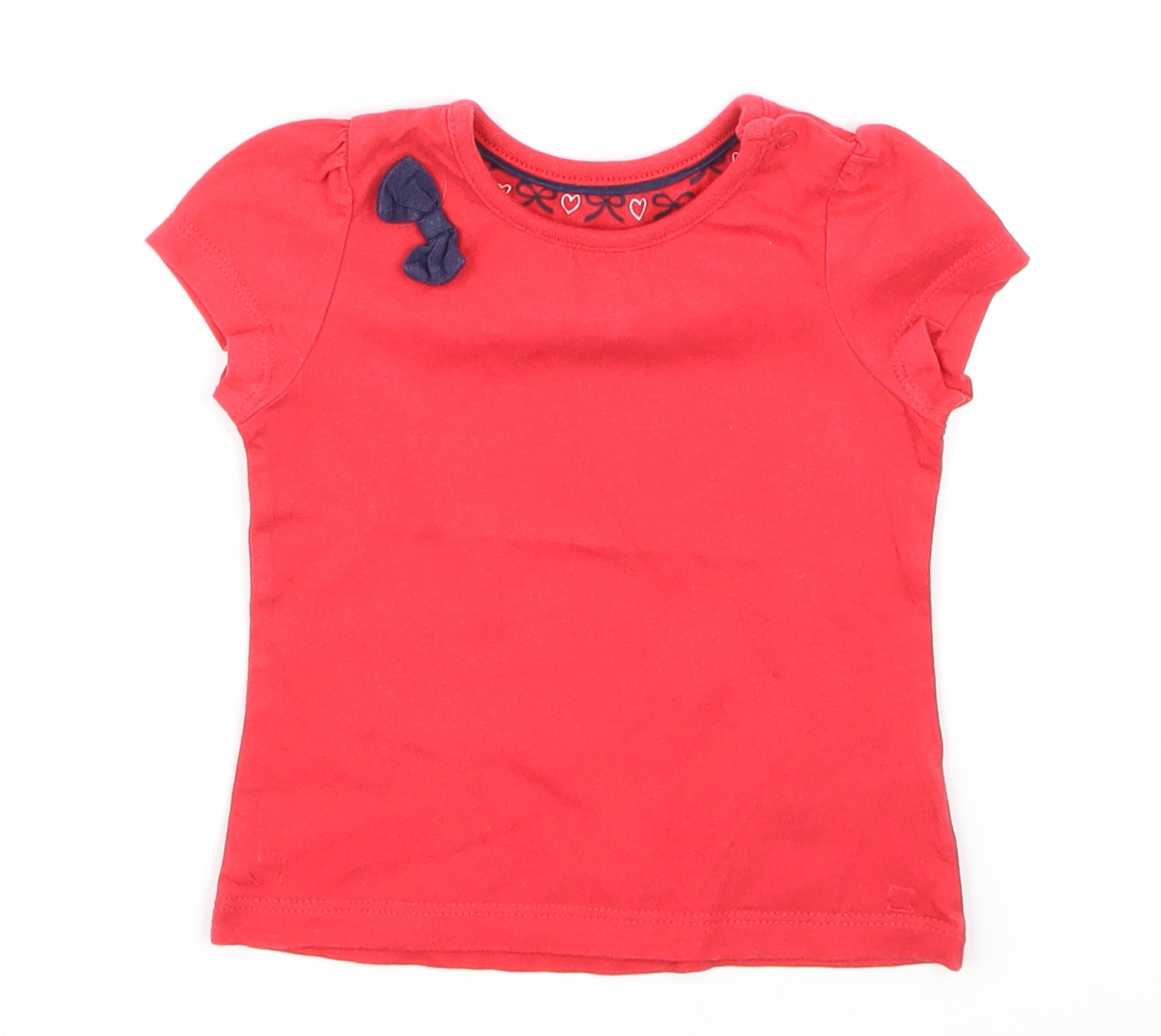 TU Girls Red   Basic T-Shirt Size 6-9 Months