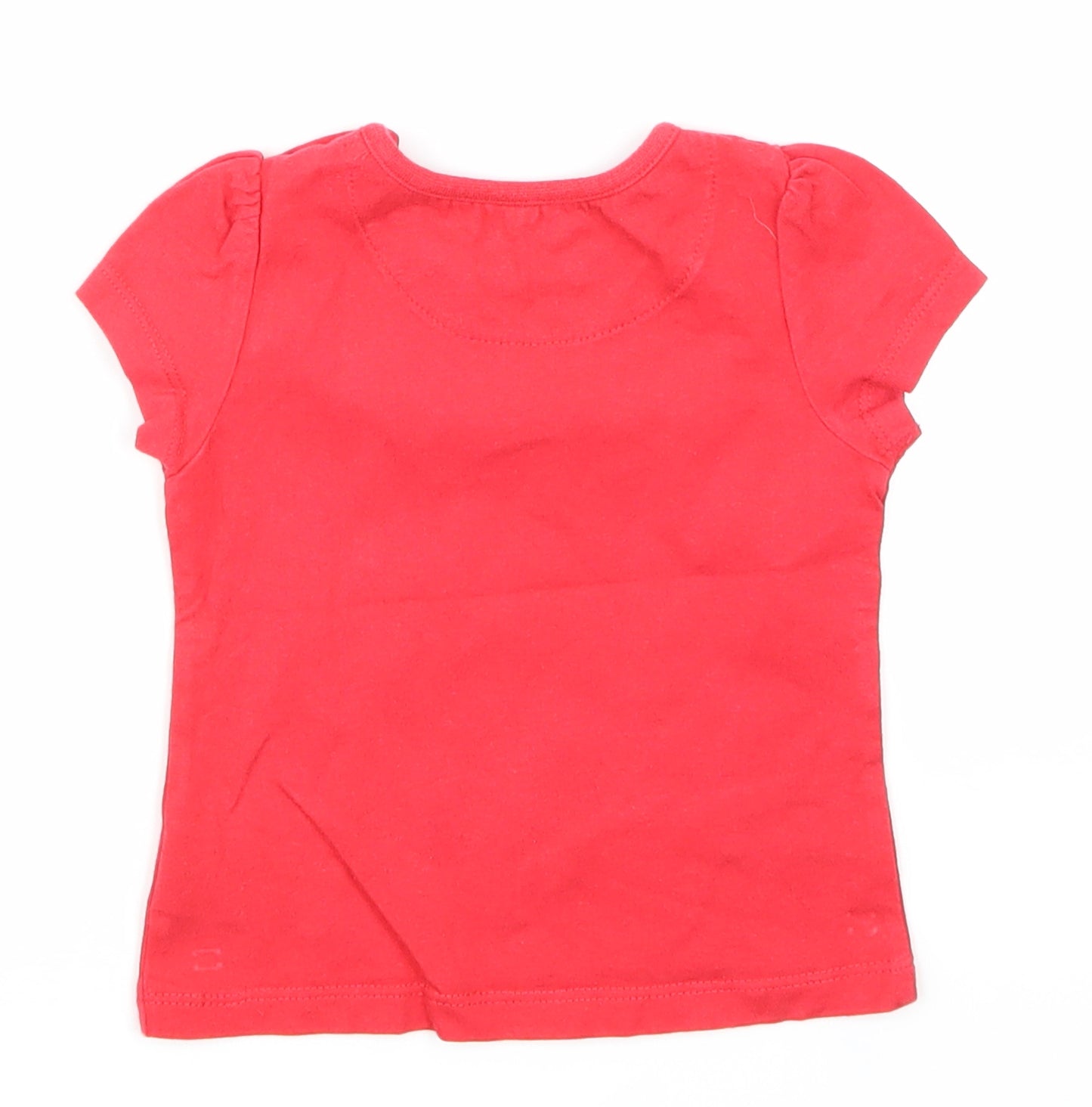 TU Girls Red   Basic T-Shirt Size 6-9 Months