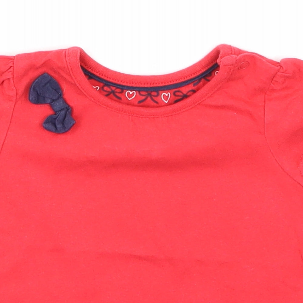 TU Girls Red   Basic T-Shirt Size 6-9 Months