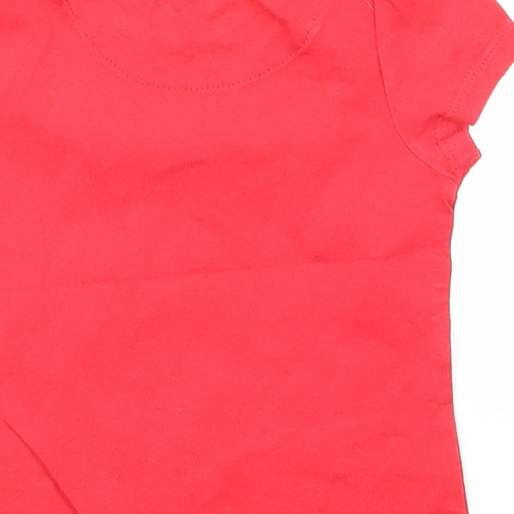 TU Girls Red   Basic T-Shirt Size 6-9 Months