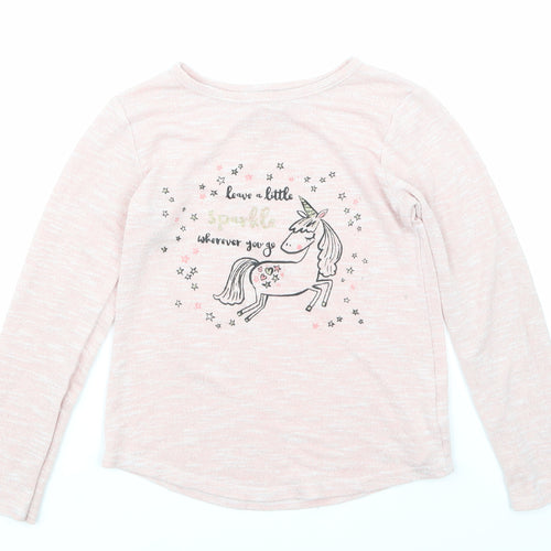 Primark Girls Pink   Basic T-Shirt Size 6-7 Years
