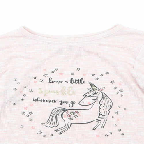 Primark Girls Pink   Basic T-Shirt Size 6-7 Years