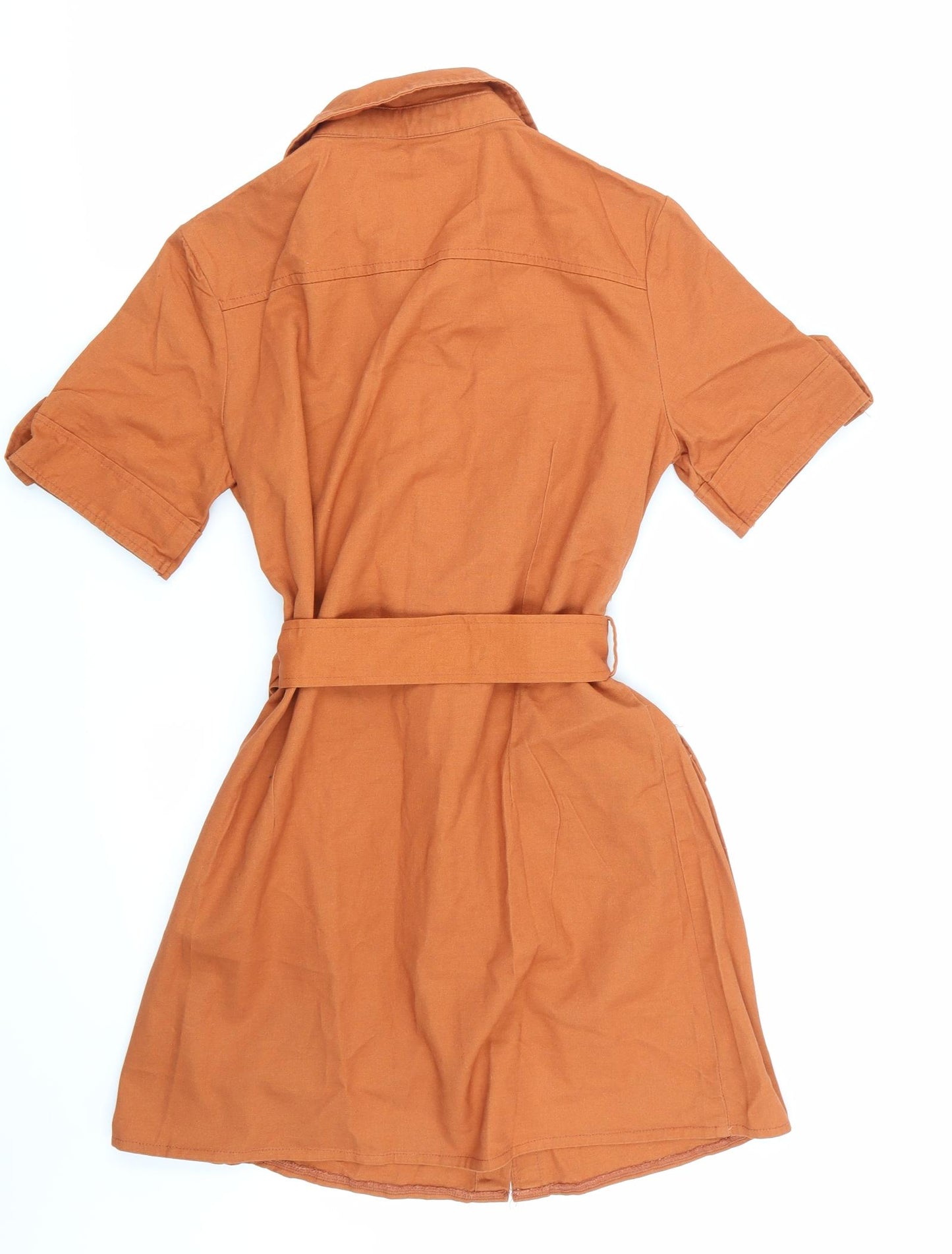 Boohoo Womens Orange   Shirt Dress  Size 10