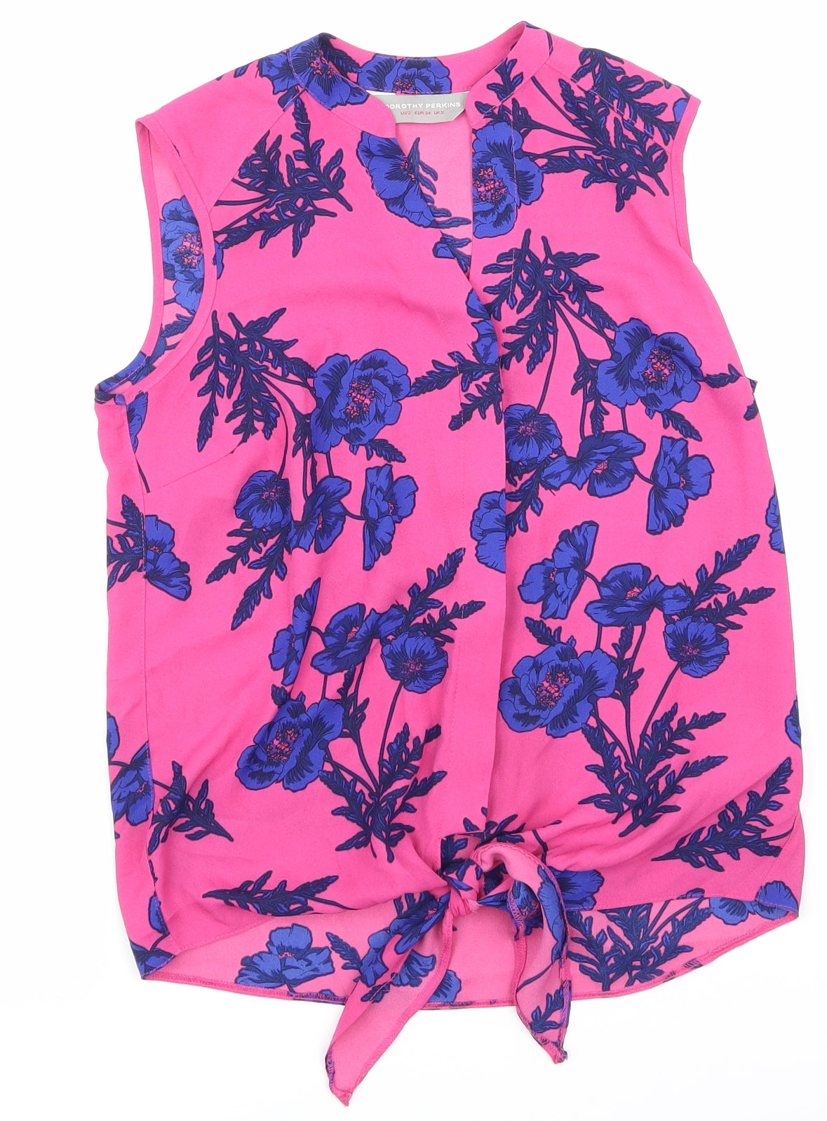 Dorothy Perkins Womens Pink Floral  Basic Button-Up Size 6