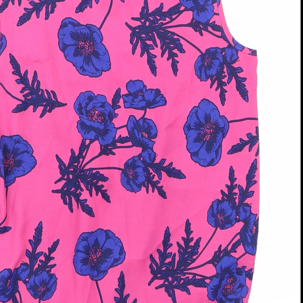 Dorothy Perkins Womens Pink Floral  Basic Button-Up Size 6
