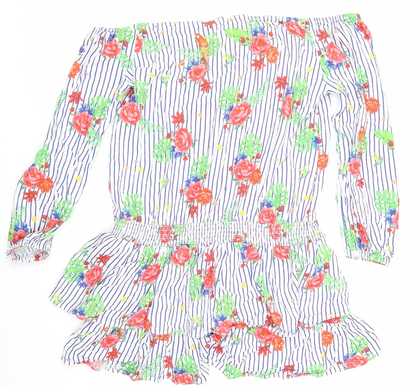 Very Womens White Floral  Basic T-Shirt Size 18
