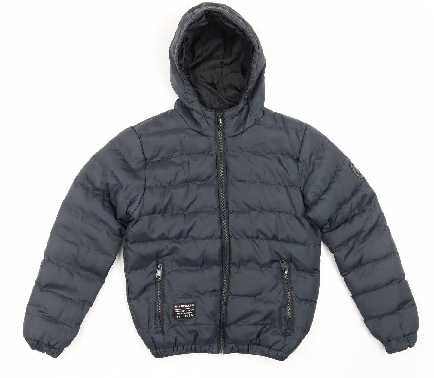 Air Walk Boys Black   Puffer Jacket Coat Size 7-8 Years