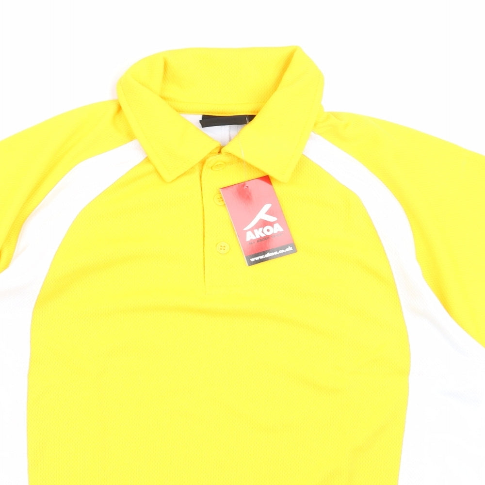 AKOA Mens Yellow    Polo Size S