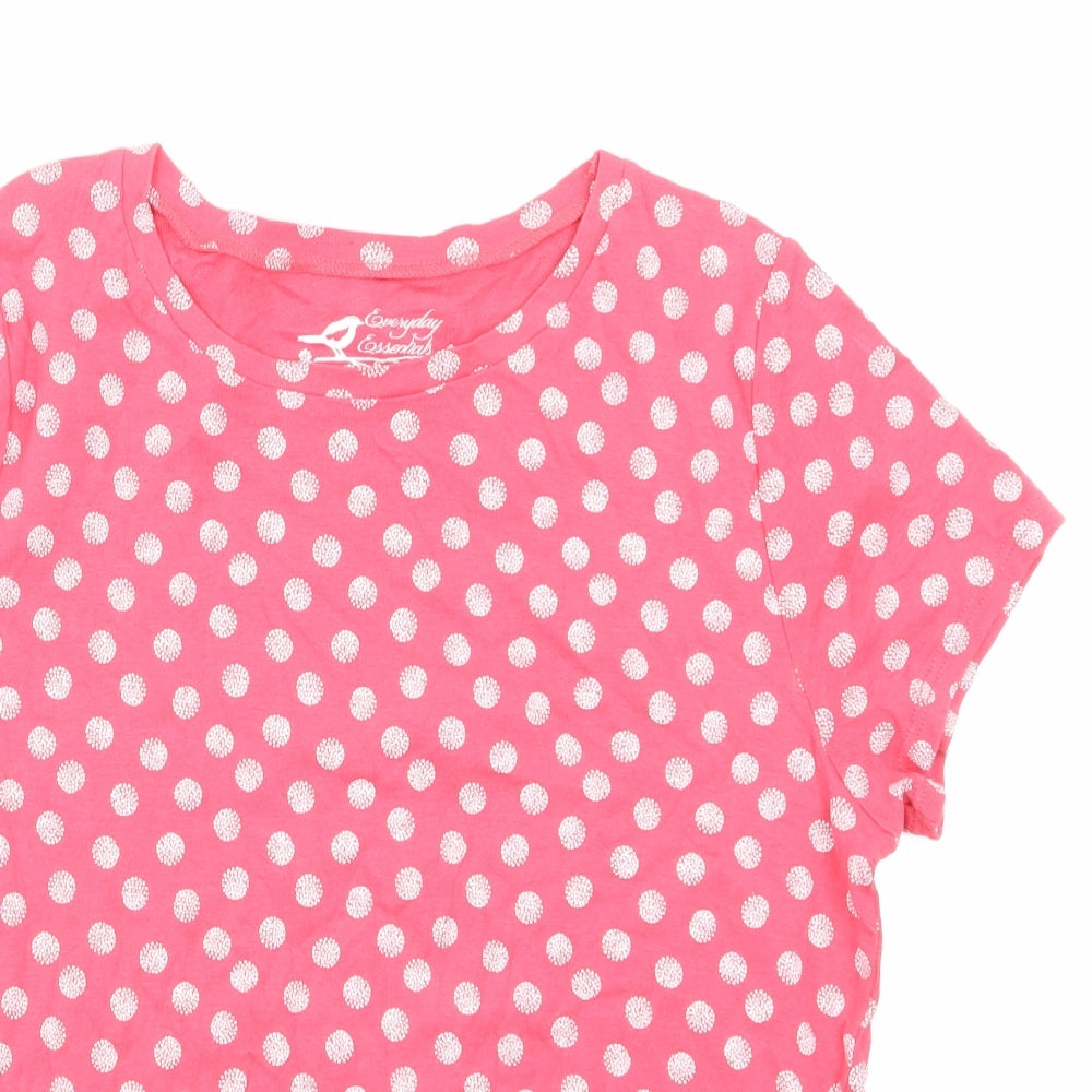 BHS Womens Pink Polka Dot  Basic T-Shirt Size 16