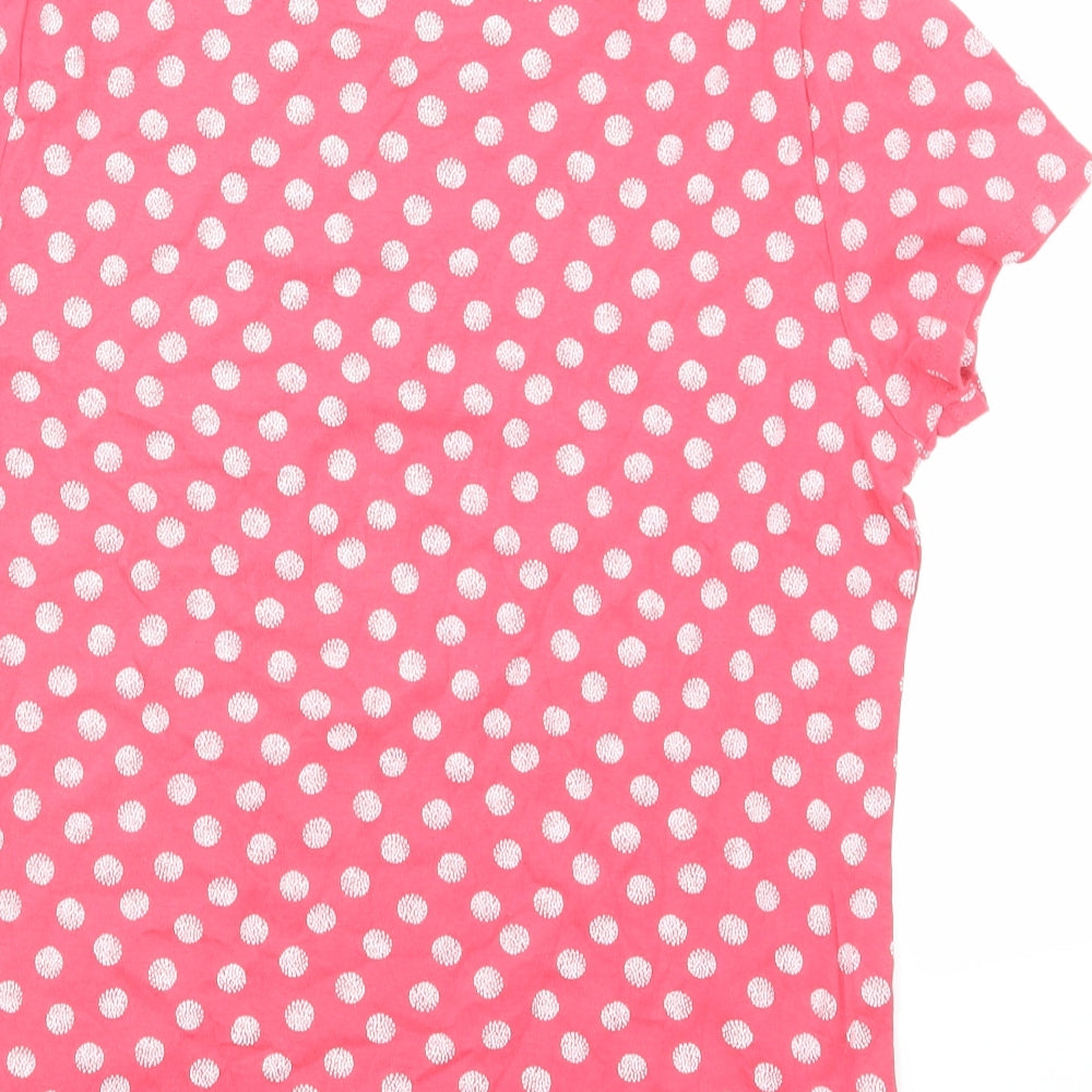 BHS Womens Pink Polka Dot  Basic T-Shirt Size 16