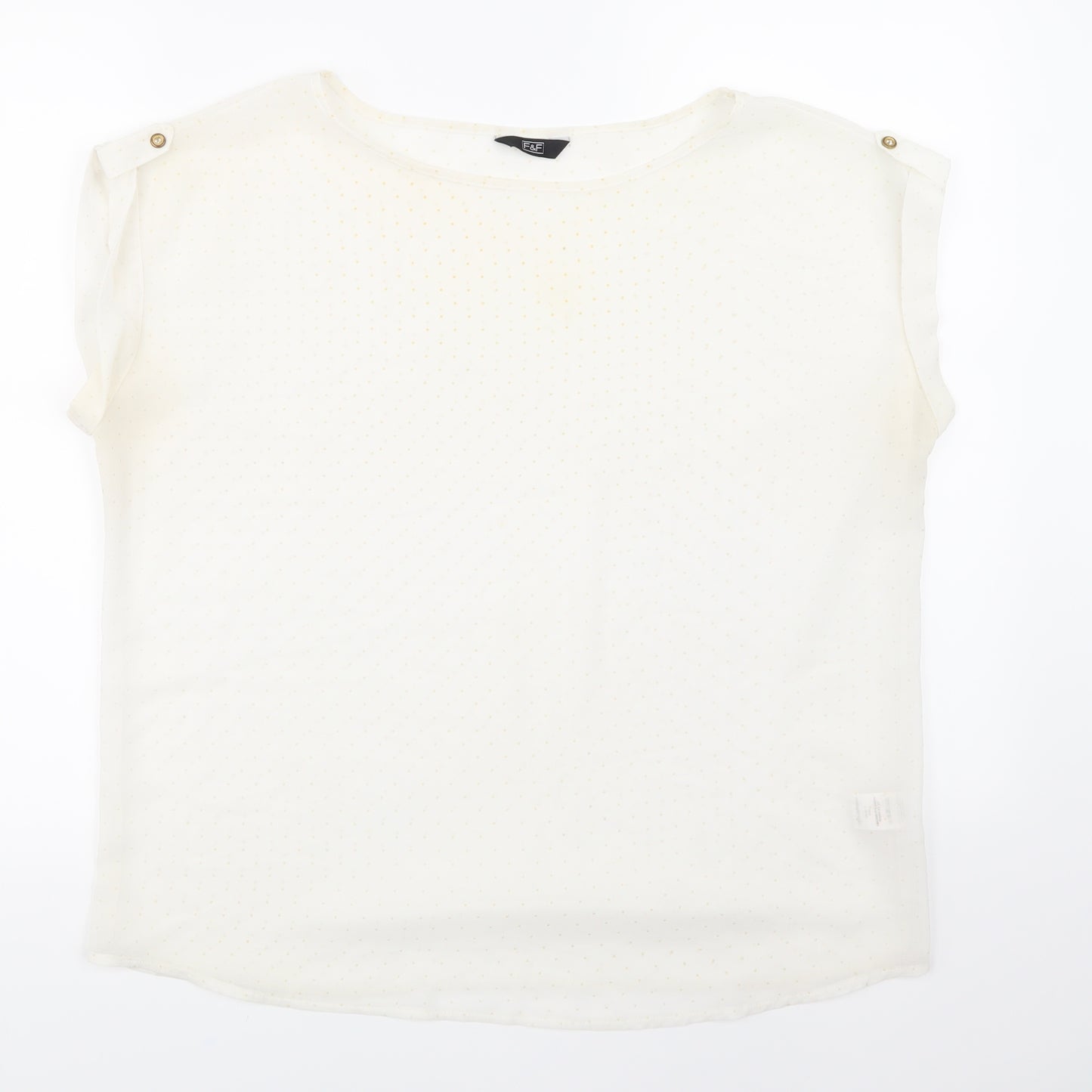 F&F Womens White Polka Dot  Basic Blouse Size 14
