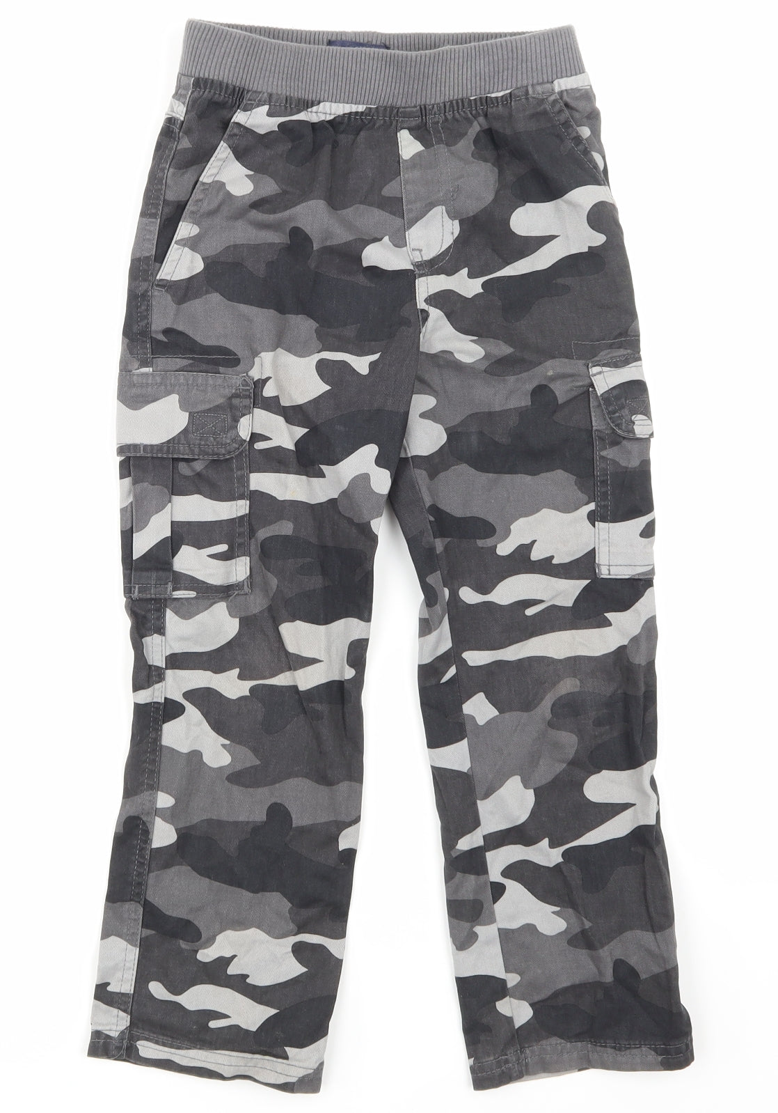 The Children's Place Boys Grey Camouflage  Cargo Trousers Size 5 Years