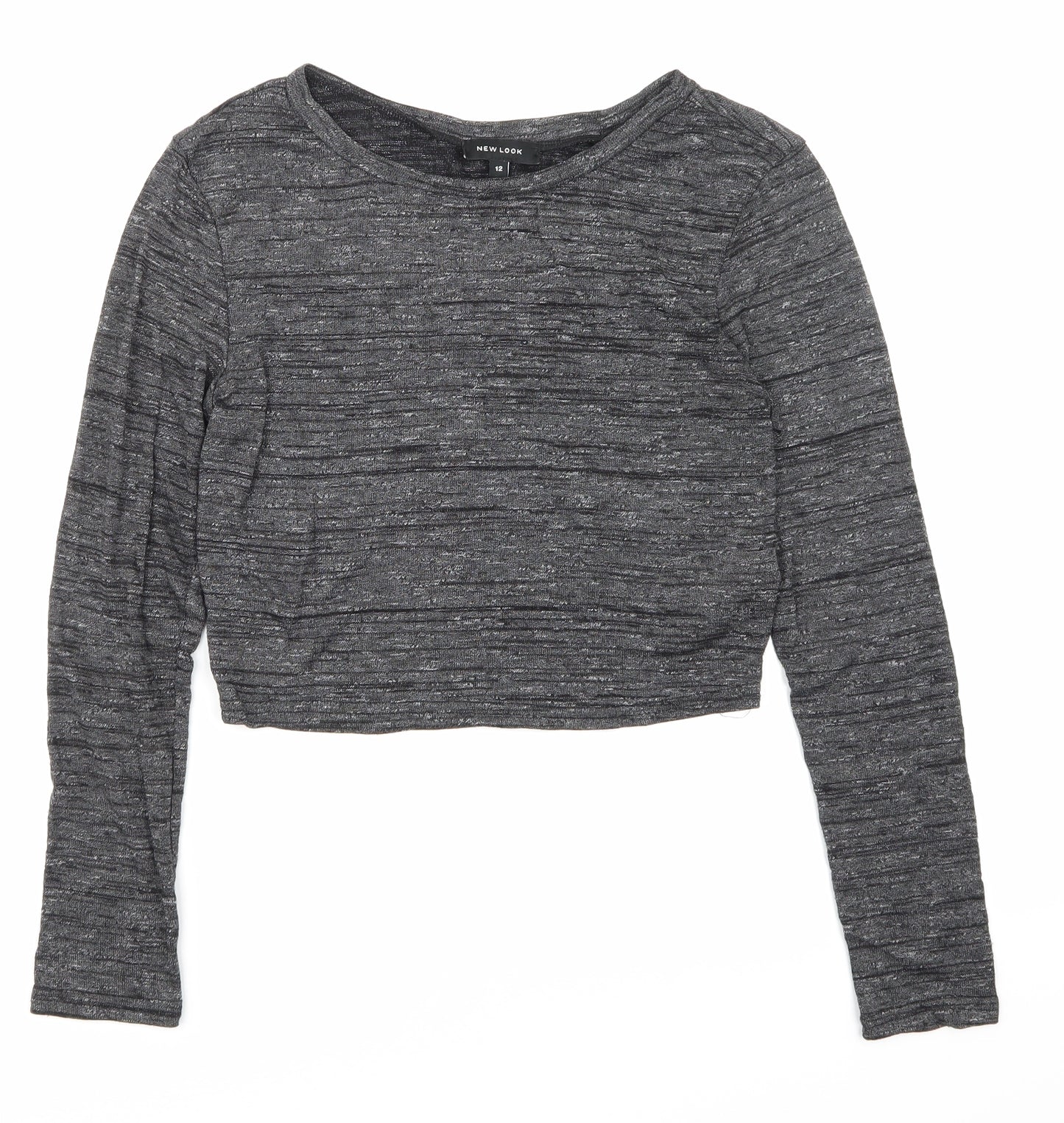 NEWLOOK Womens Grey   Cropped T-Shirt Size 12