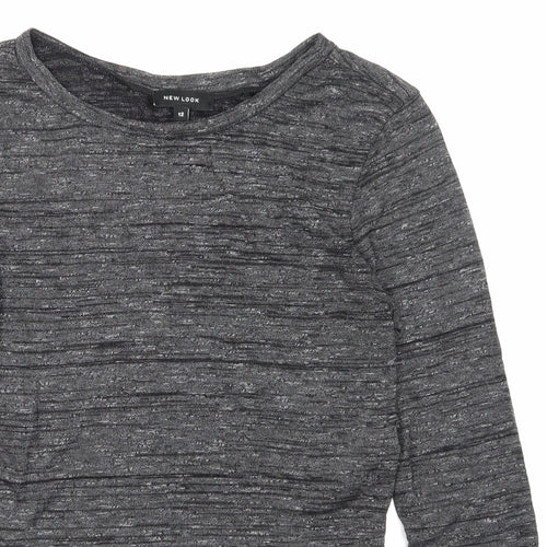 NEWLOOK Womens Grey   Cropped T-Shirt Size 12