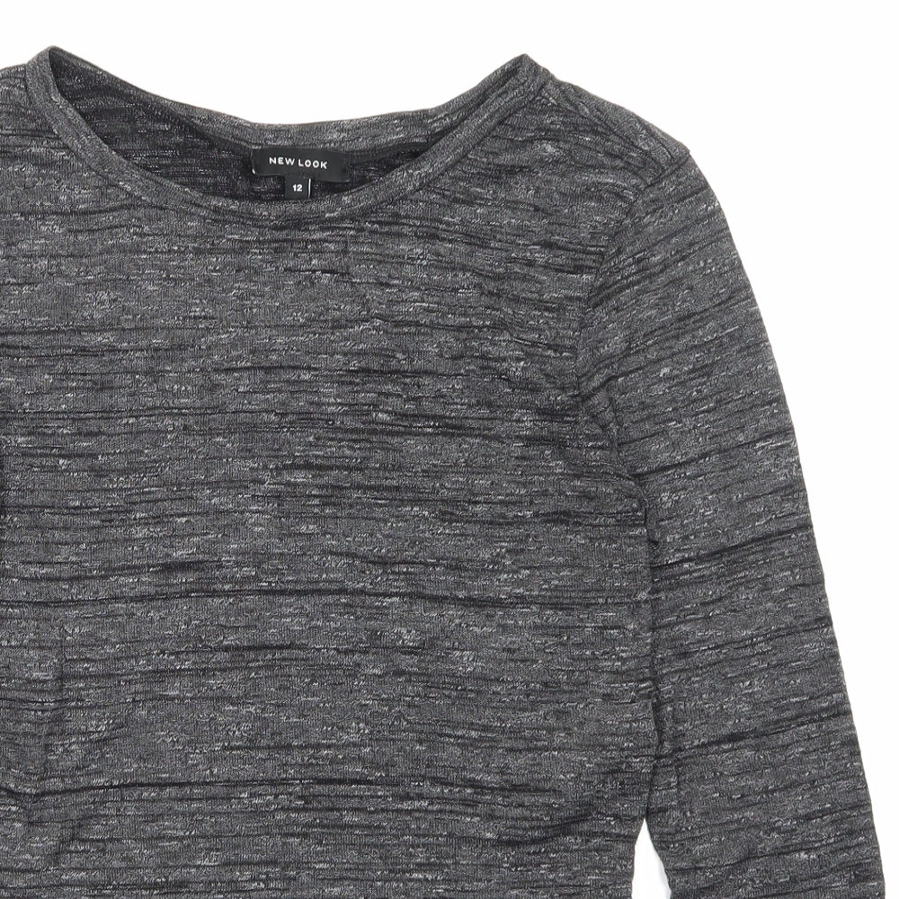 NEWLOOK Womens Grey   Cropped T-Shirt Size 12