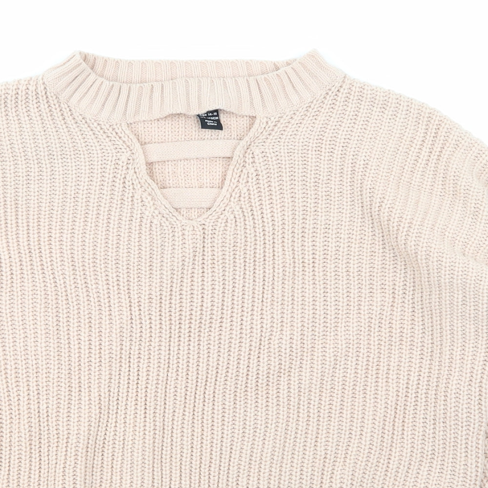 NEWLOOK Girls Pink   Pullover Jumper Size 14-15 Years