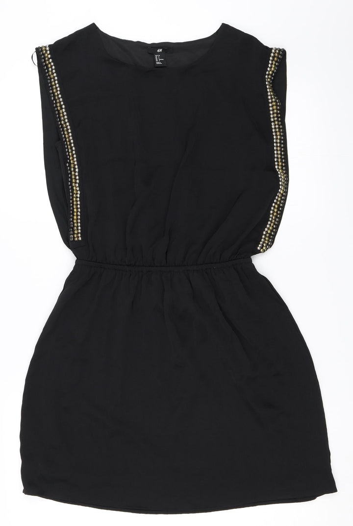 H&M Womens Black   Skater Dress  Size 36