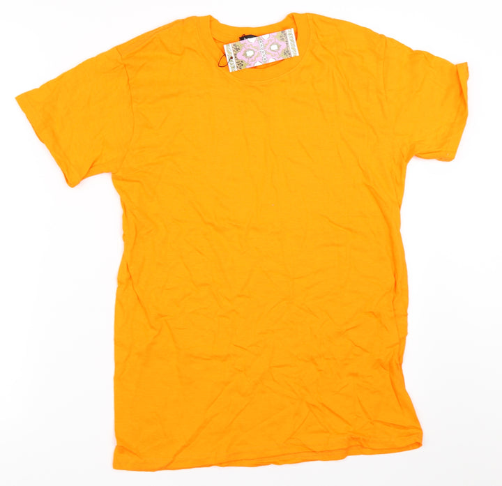 Boohoo Womens Orange Basic T-Shirt Size S