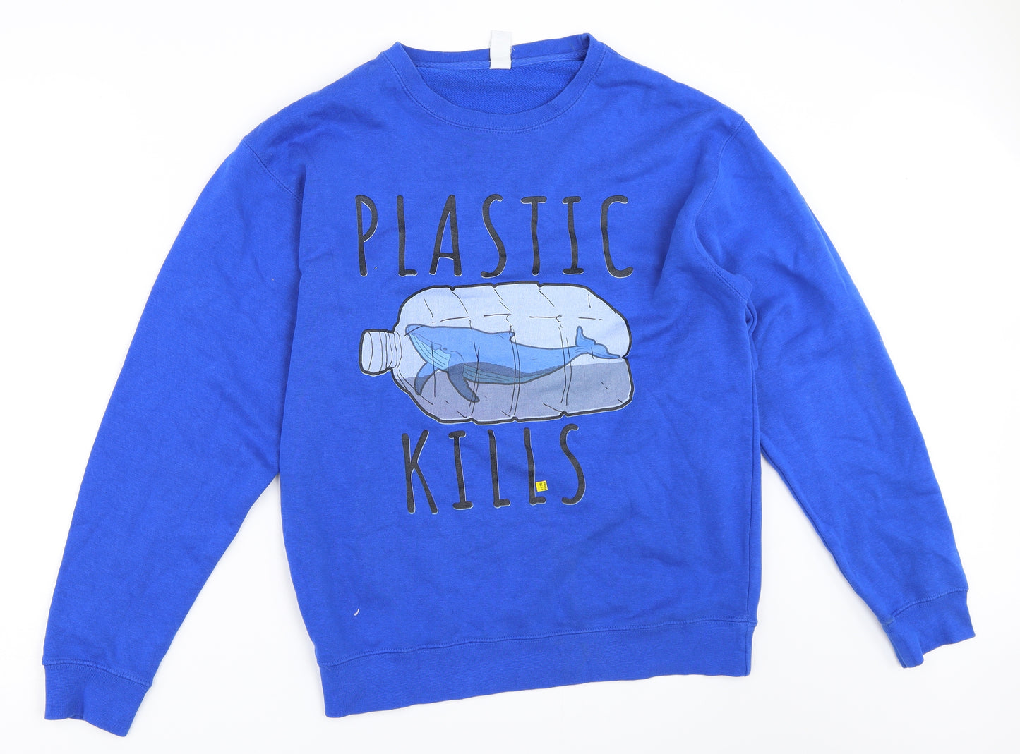 Lane Seven Mens Blue   Pullover Sweatshirt Size S  - plastic kills