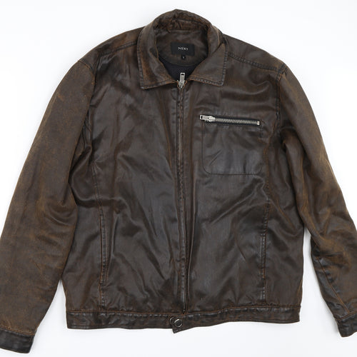 NEXT Mens Brown   Biker Coat Size L