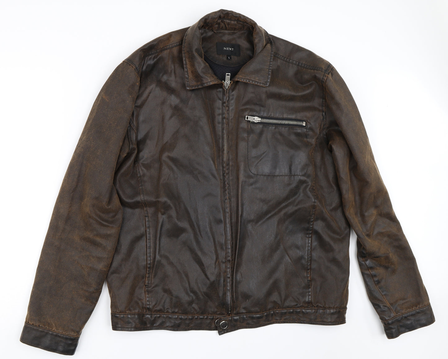 NEXT Mens Brown   Biker Coat Size L