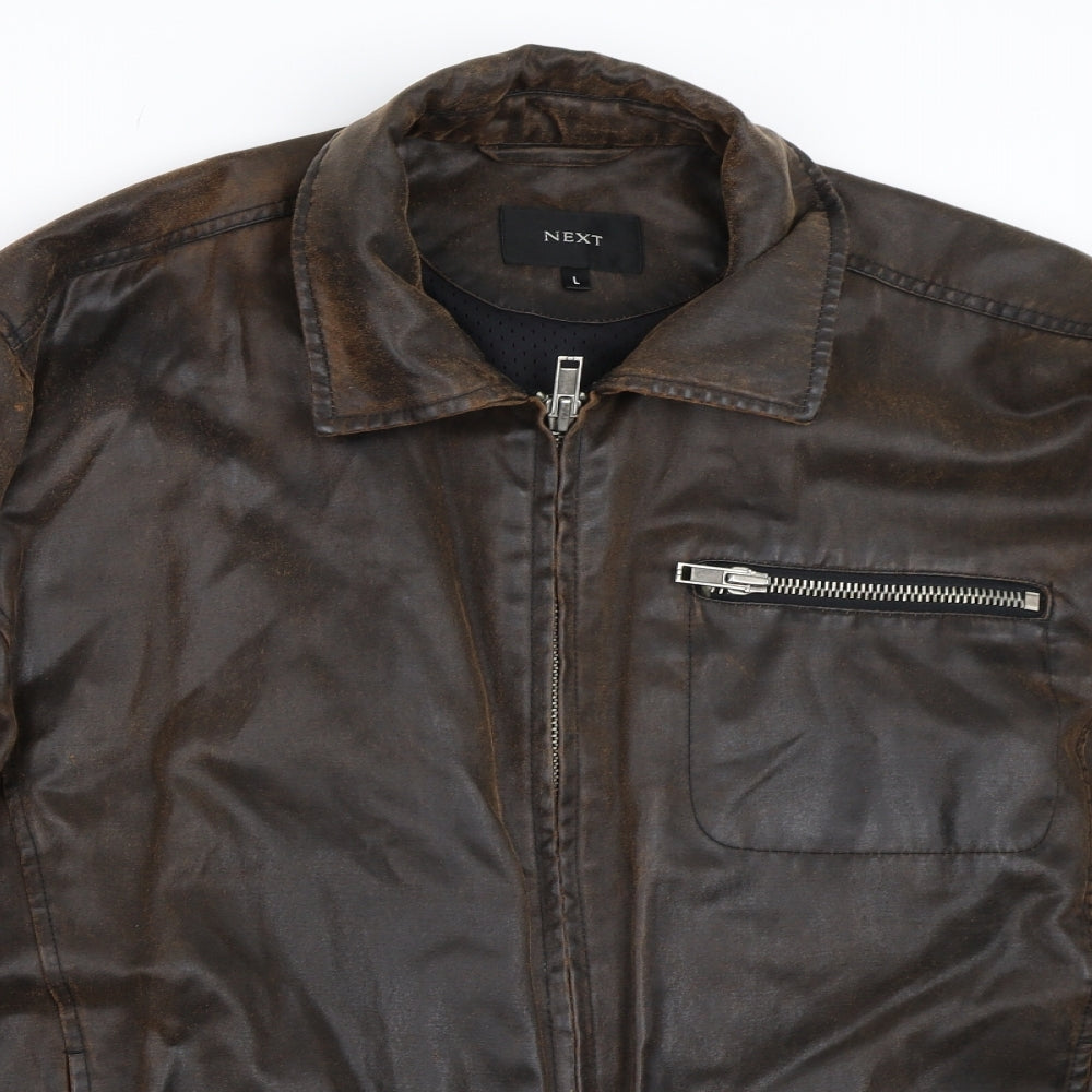 NEXT Mens Brown   Biker Coat Size L