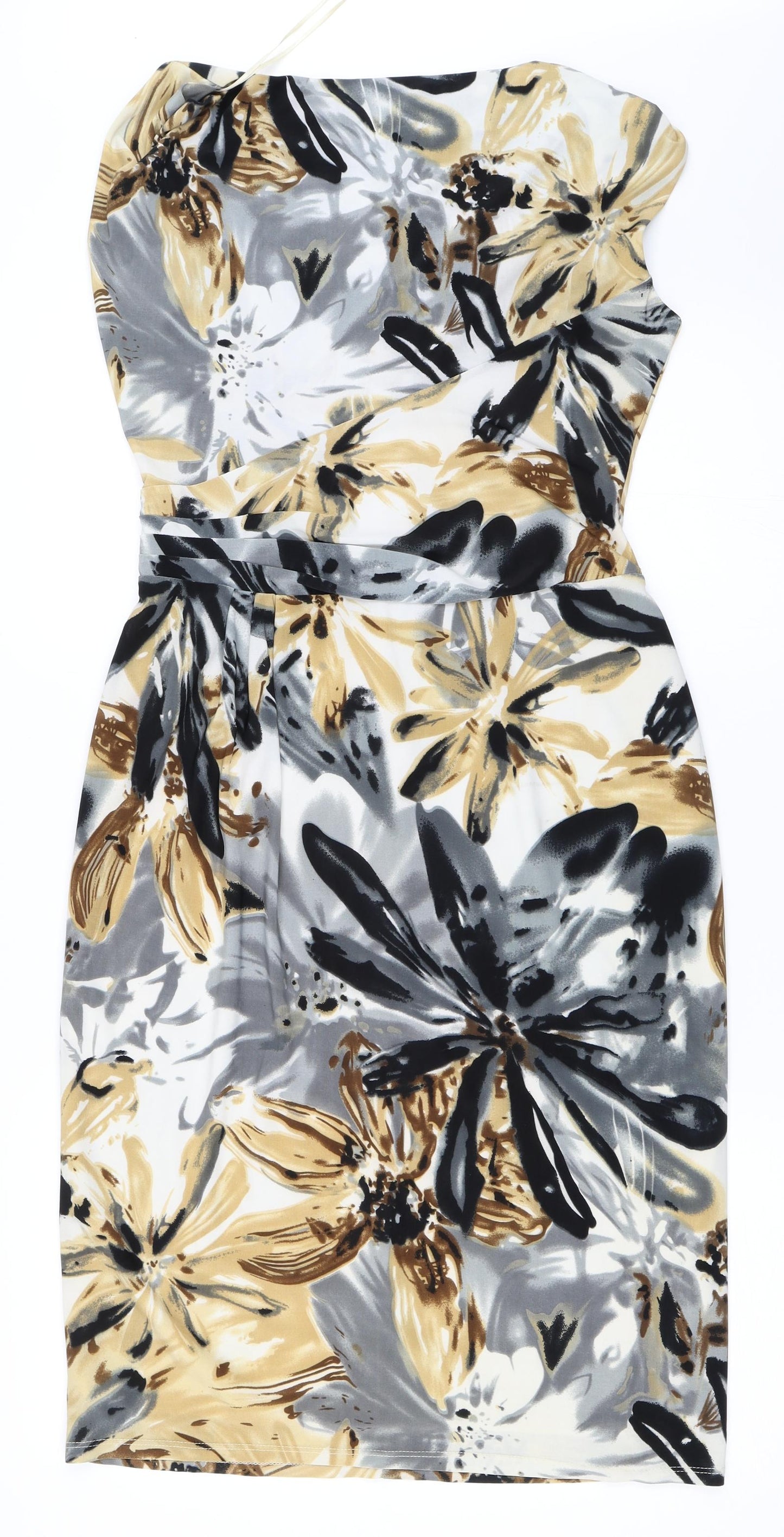 Reflections Womens Beige Floral  Pencil Dress  Size 12