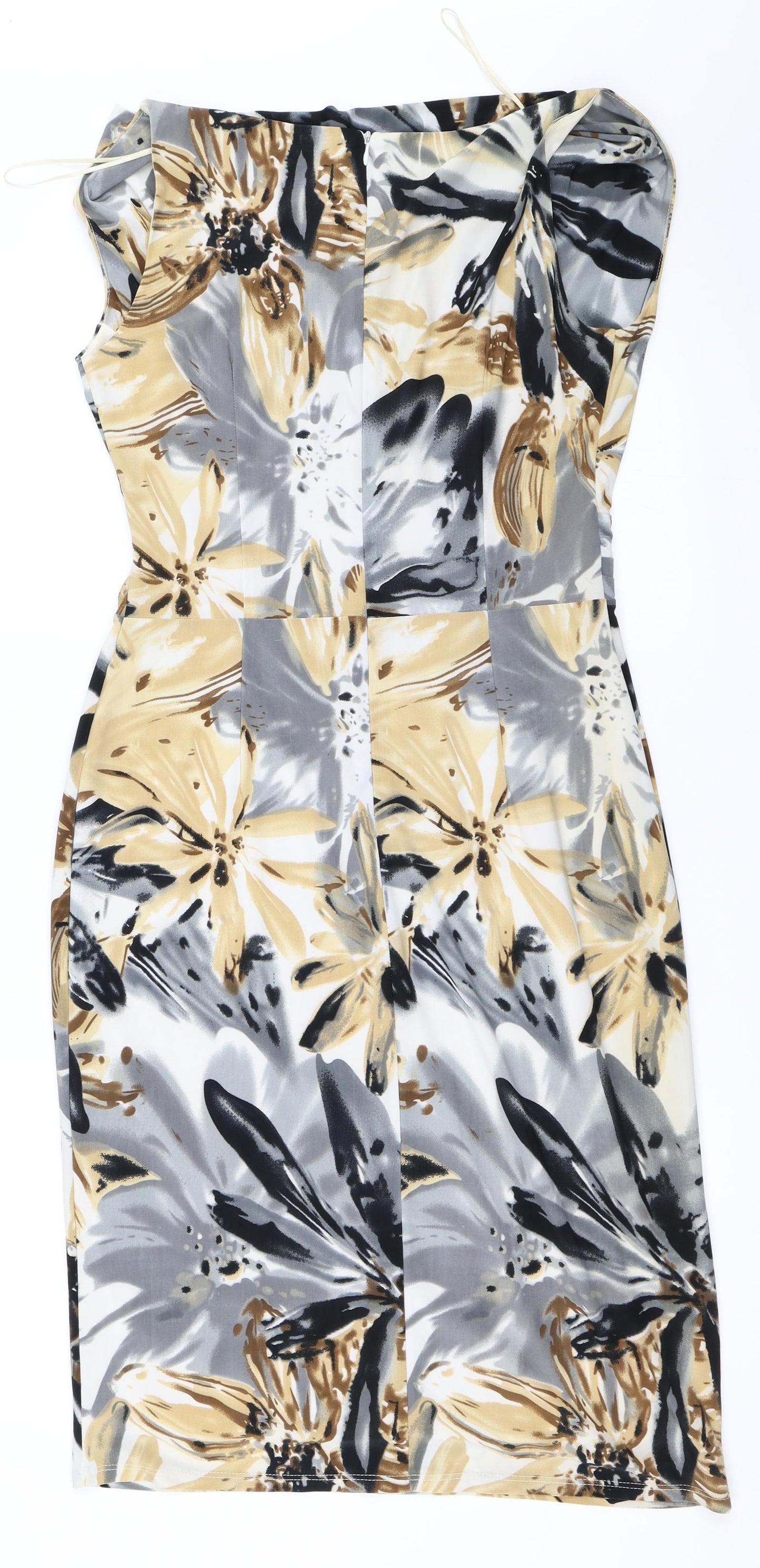 Reflections Womens Beige Floral  Pencil Dress  Size 12