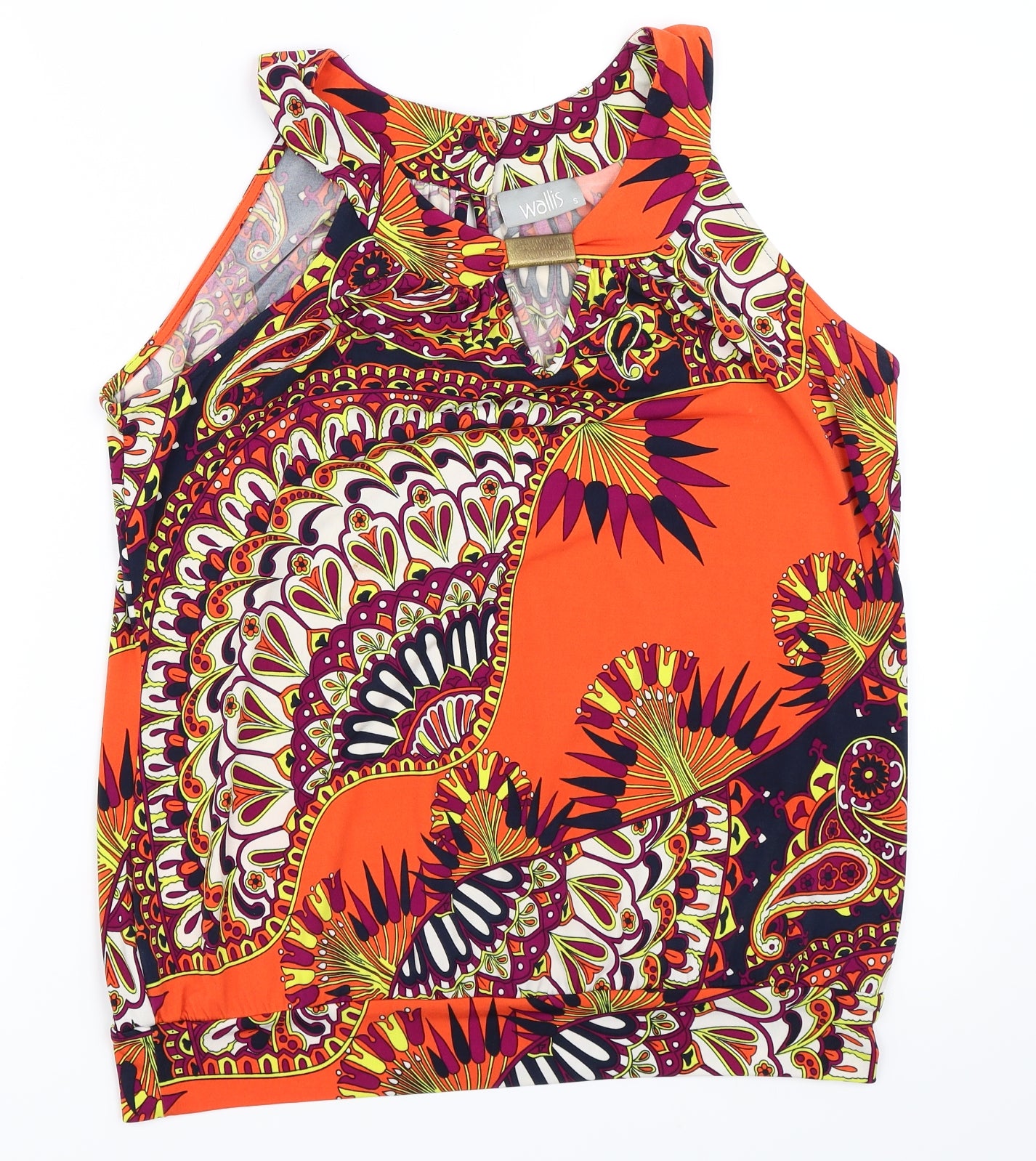 Wallis Womens Orange Geometric  Basic Blouse Size S