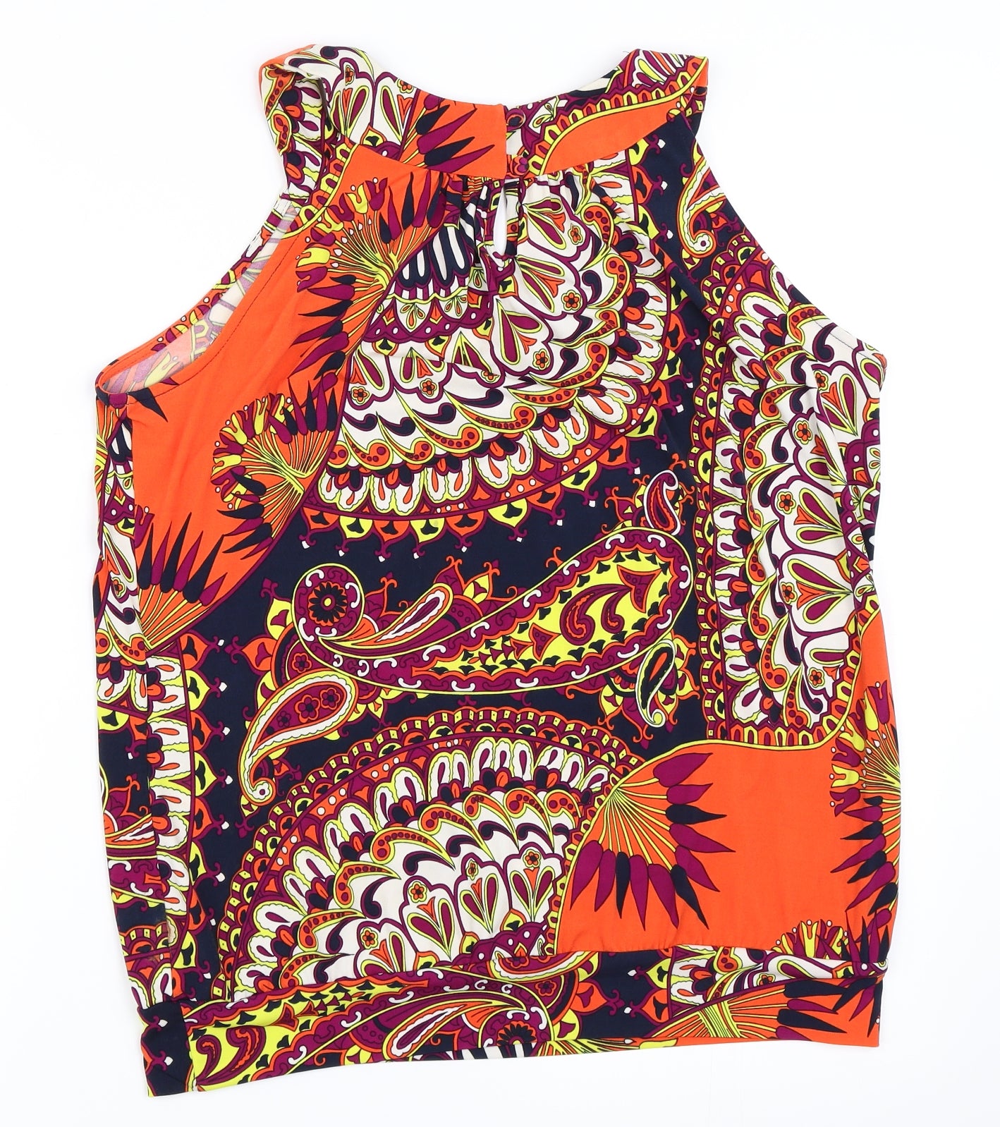 Wallis Womens Orange Geometric  Basic Blouse Size S