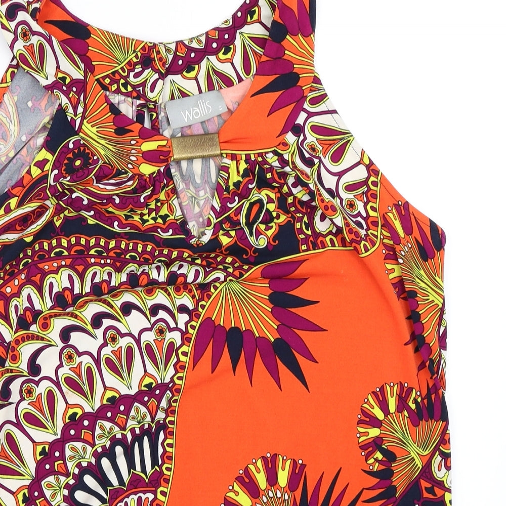 Wallis Womens Orange Geometric  Basic Blouse Size S