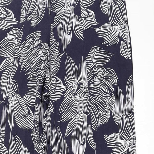 Monsoon Womens Blue Floral  Trousers  Size 8 L30 in