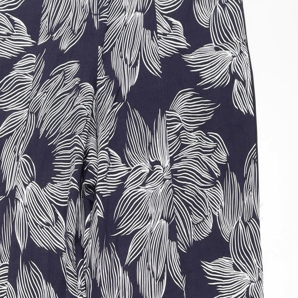 Monsoon Womens Blue Floral  Trousers  Size 8 L30 in