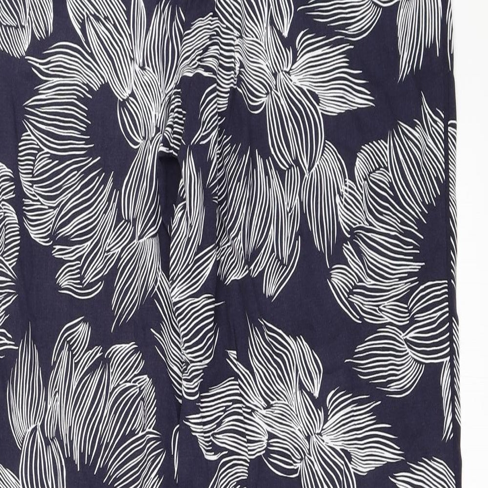 Monsoon Womens Blue Floral  Trousers  Size 8 L30 in