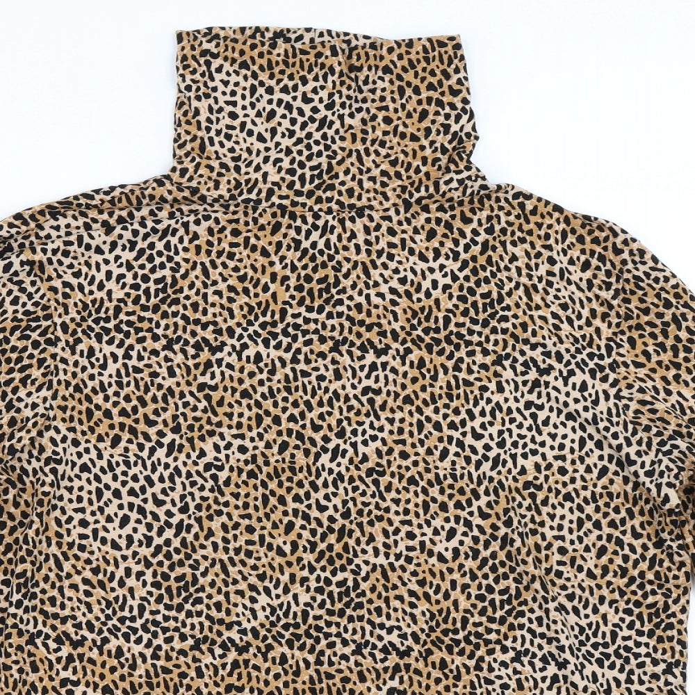 Dorothy Perkins Womens Beige Animal Print  Basic T-Shirt Size 16  - Leopard print
