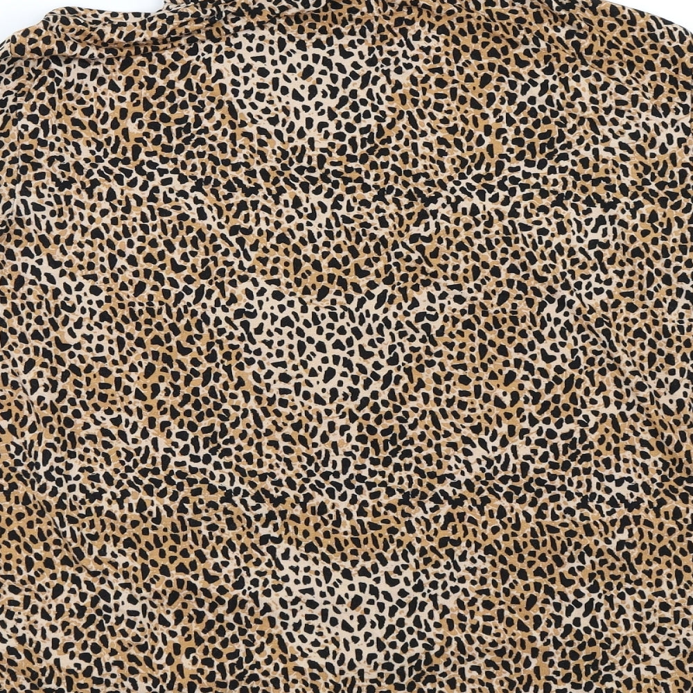 Dorothy Perkins Womens Beige Animal Print  Basic T-Shirt Size 16  - Leopard print