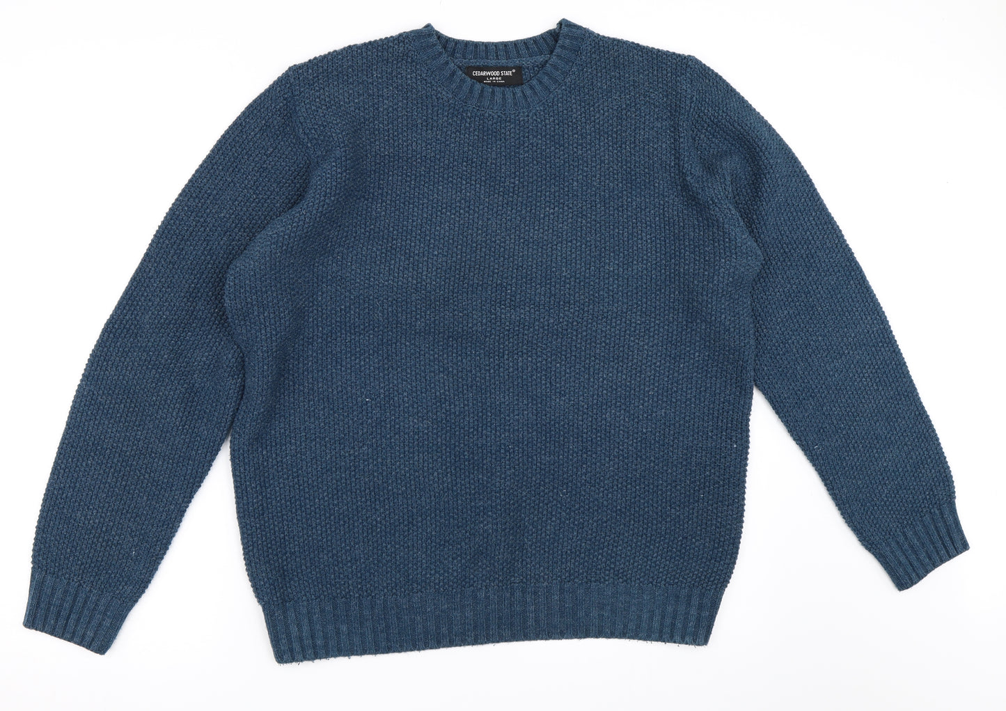 Cedar Wood State Mens Blue   Pullover Jumper Size L