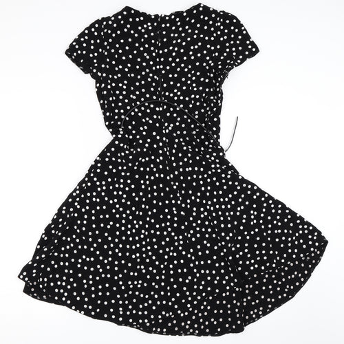 Billie & Blossom Womens Black Polka Dot  Skater Dress  Size 10