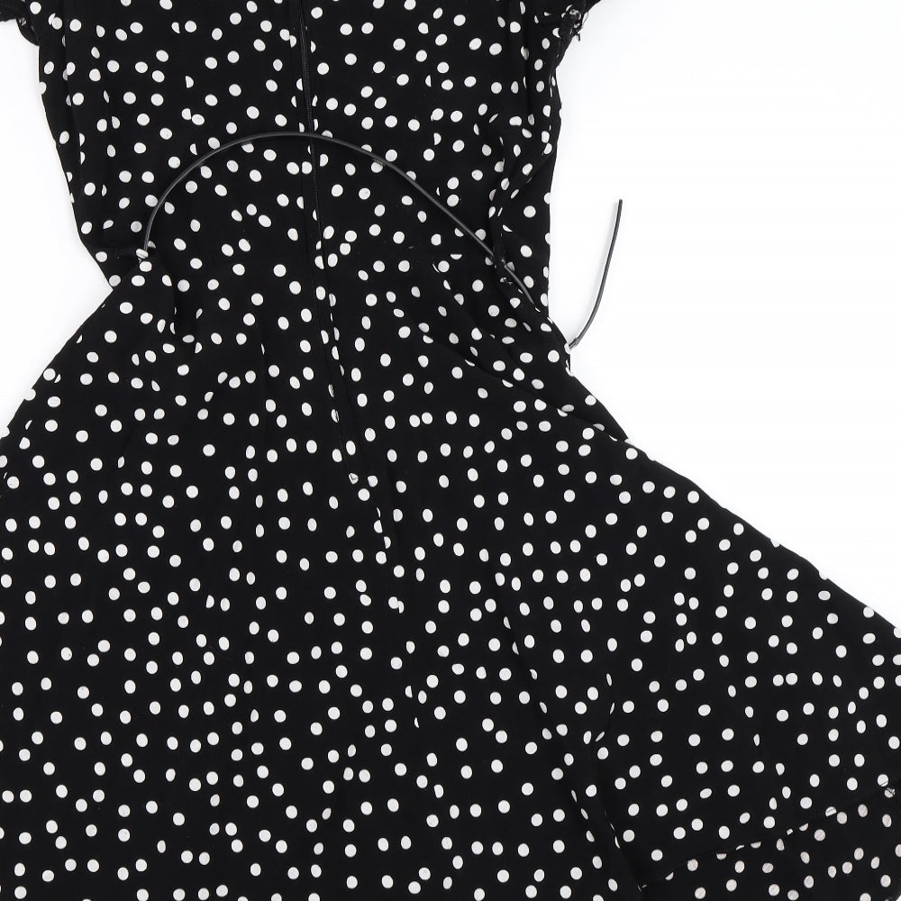 Billie & Blossom Womens Black Polka Dot  Skater Dress  Size 10