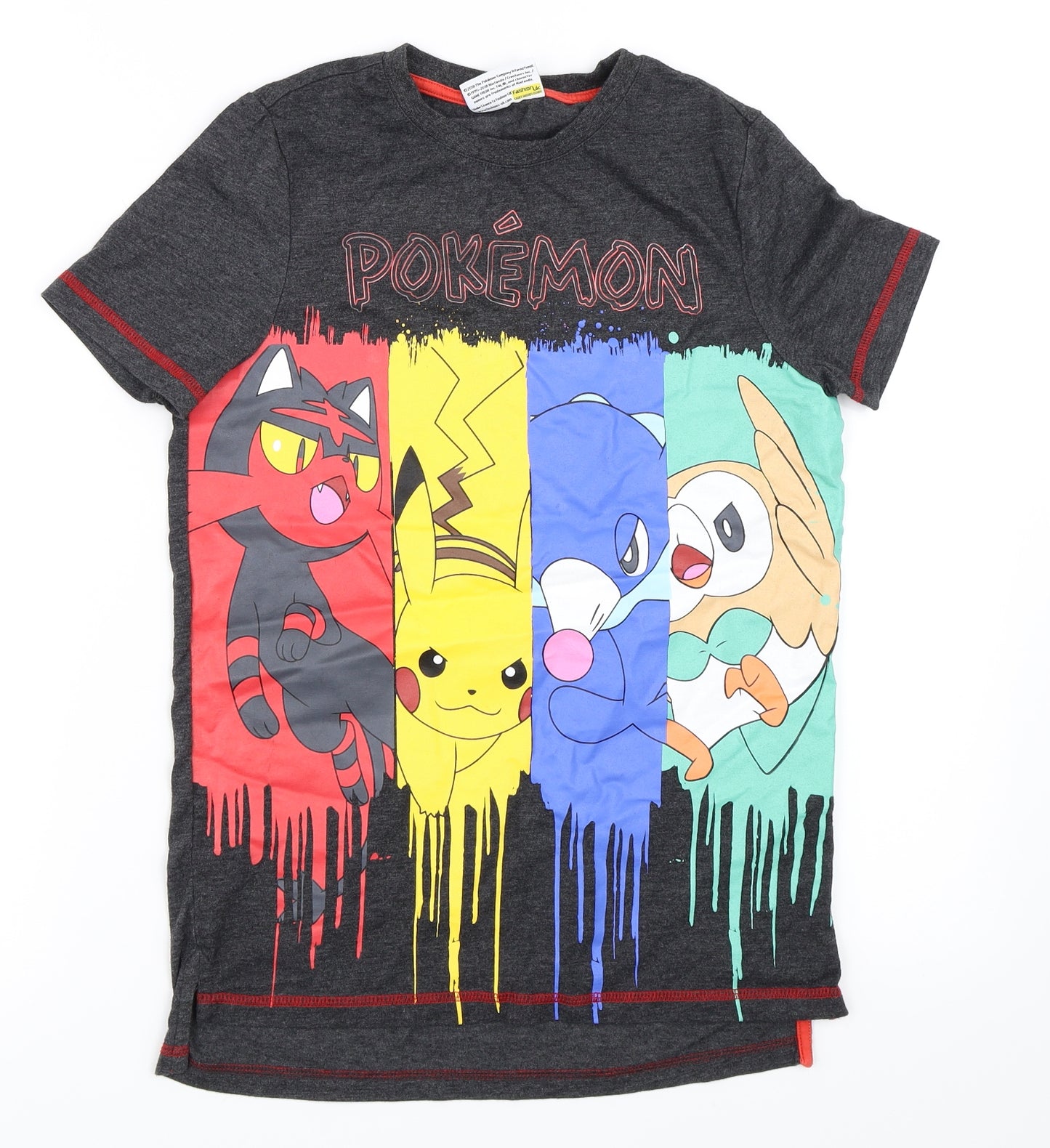 Pokemon Boys Grey   Basic T-Shirt Size 10-11 Years  - pokemon