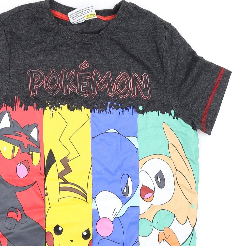 Pokemon Boys Grey   Basic T-Shirt Size 10-11 Years  - pokemon