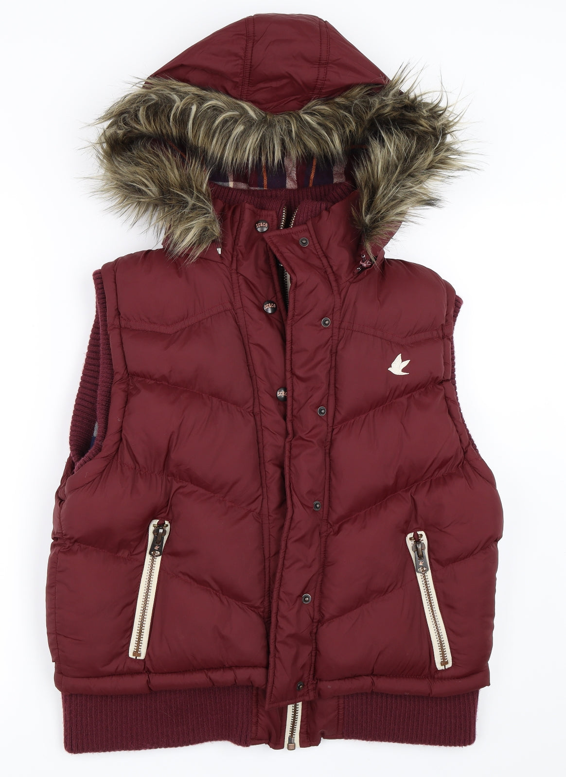 SoulCal&Co Womens Red   Gilet Coat Size 16