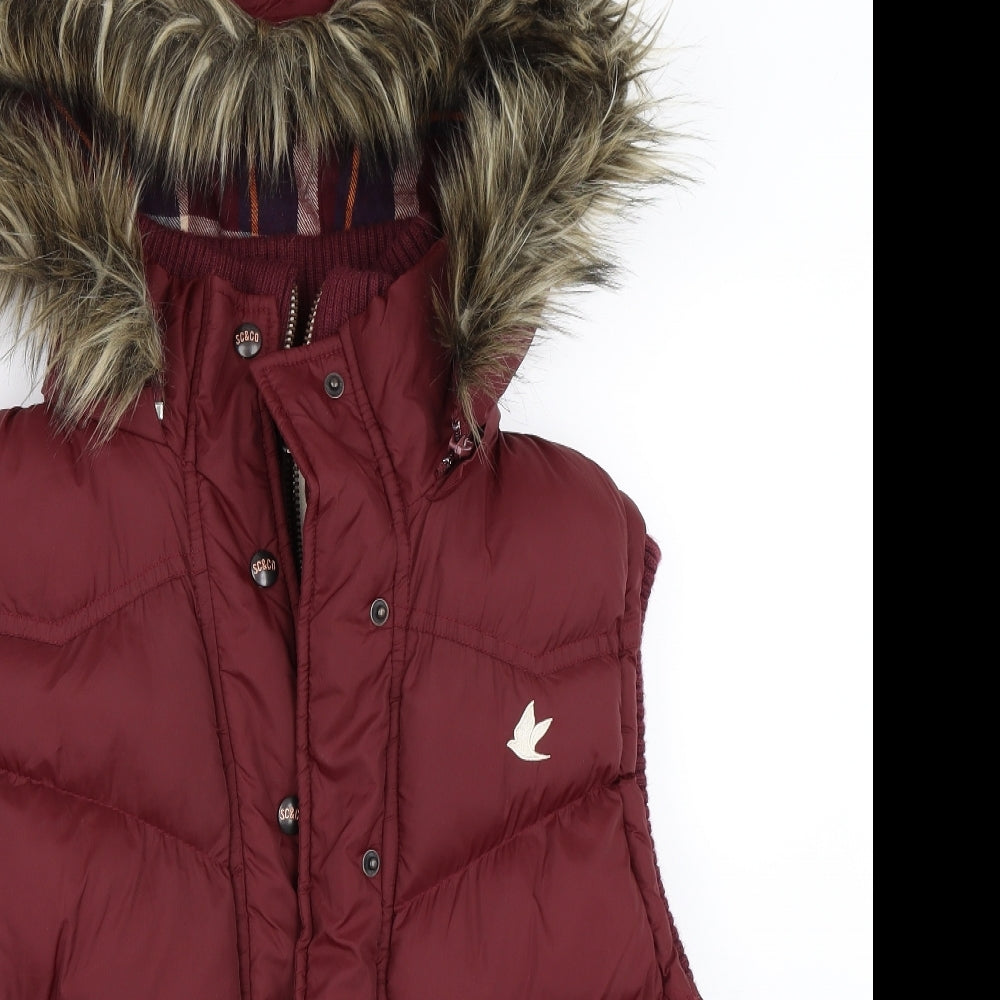 SoulCal&Co Womens Red   Gilet Coat Size 16