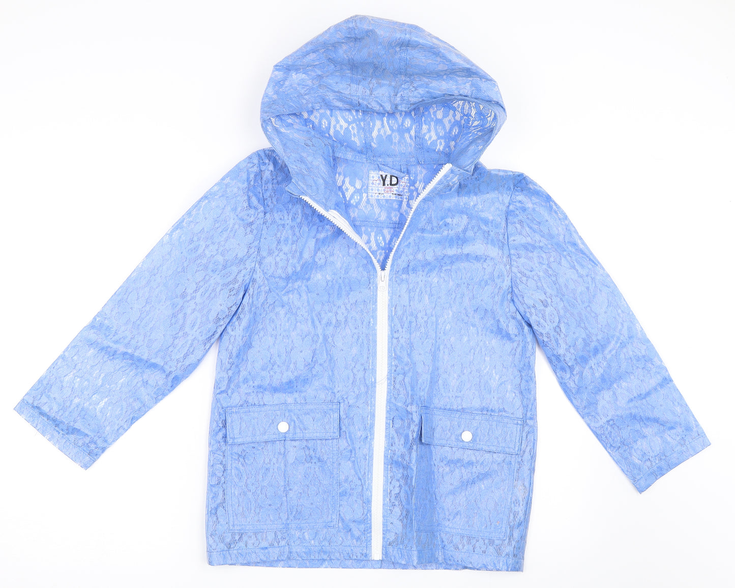YD Girls Blue   Rain Coat Coat Size 9-10 Years