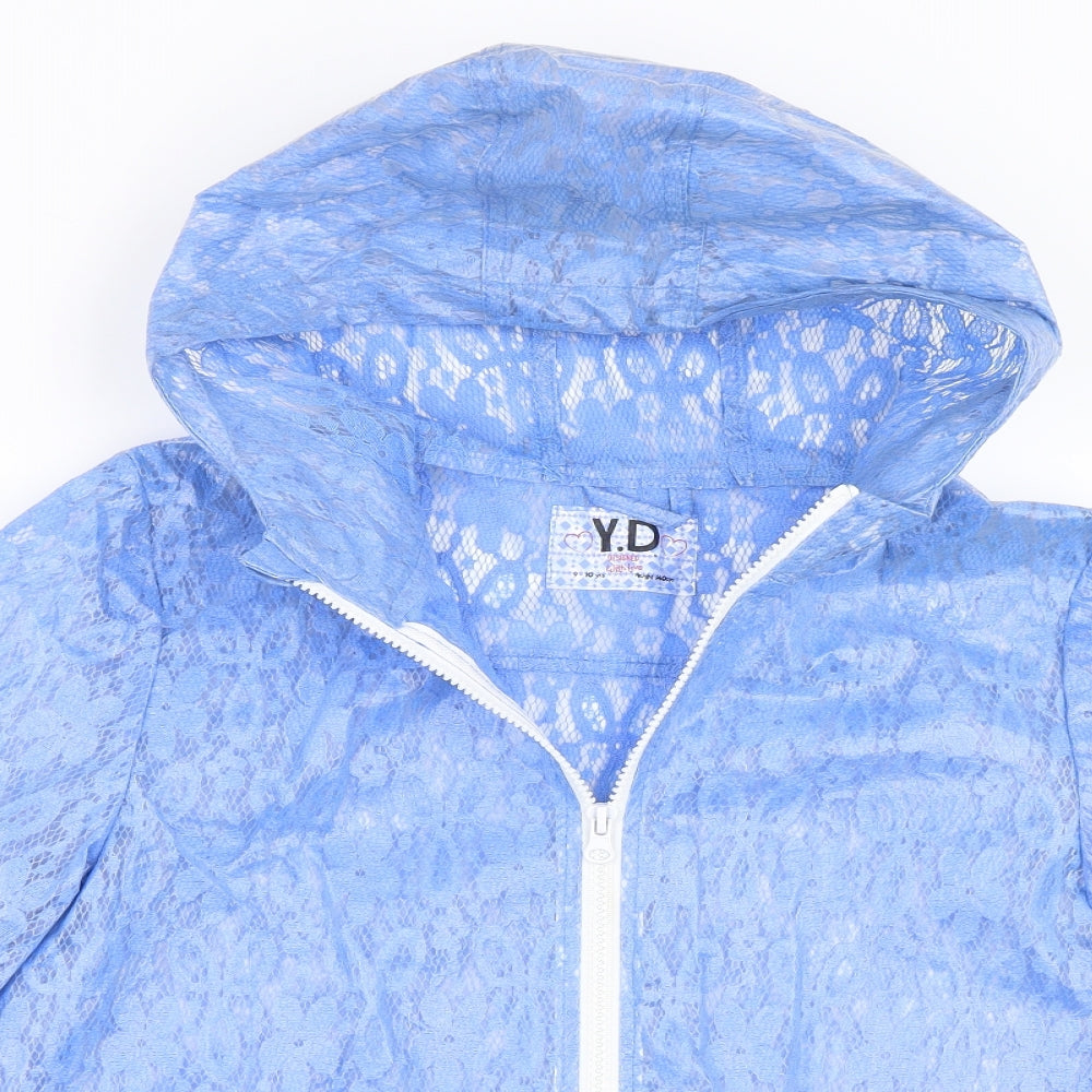 YD Girls Blue   Rain Coat Coat Size 9-10 Years