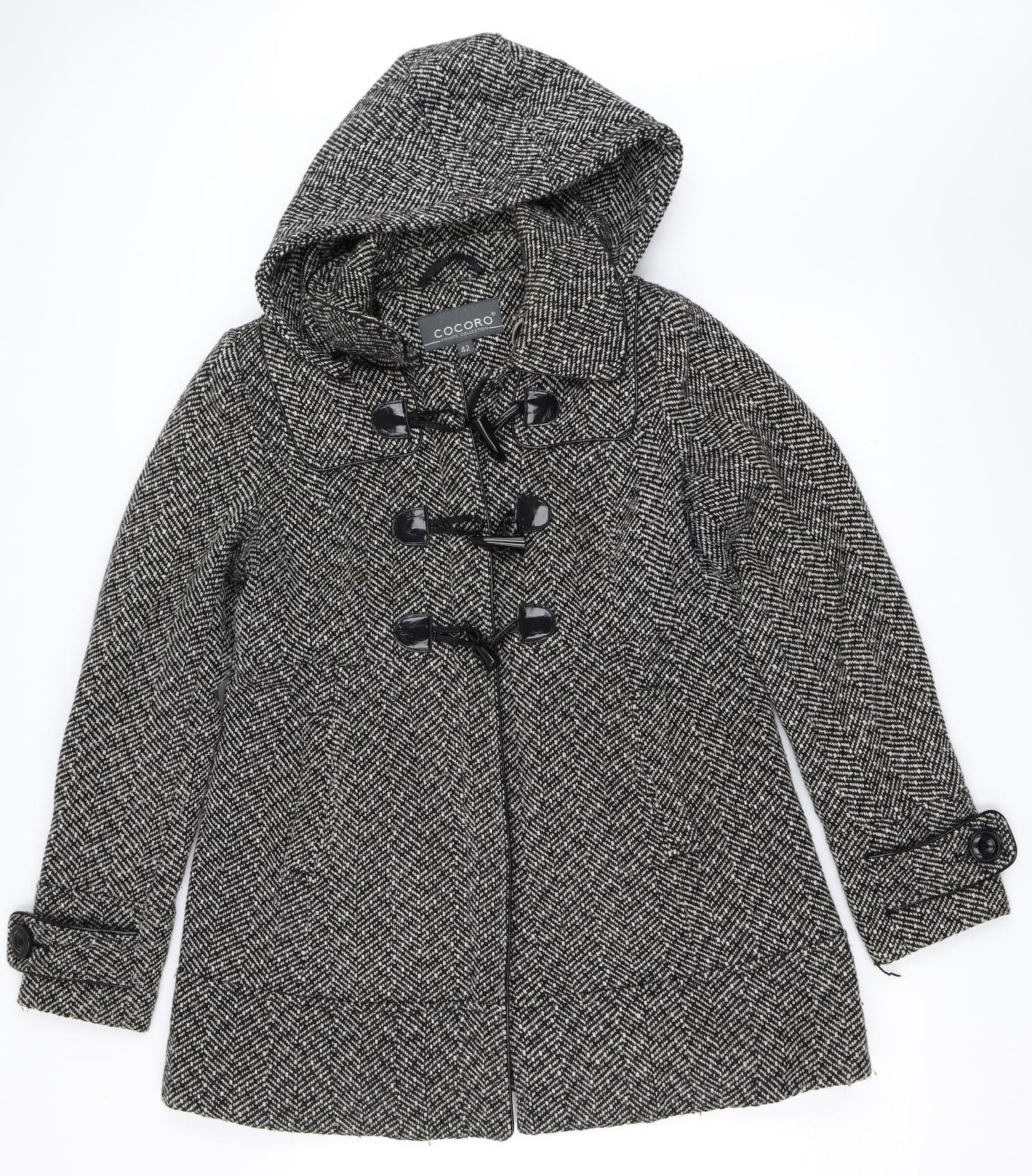 Cocoro Womens Black   Overcoat Coat Size 42