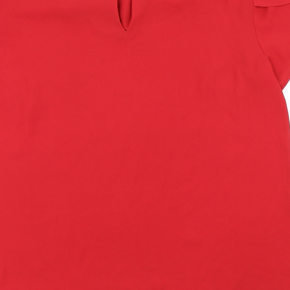 Oasis Womens Red   Basic Blouse Size 8
