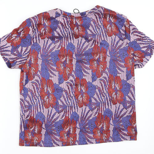 Zara Womens Blue Floral  Basic Blouse Size S